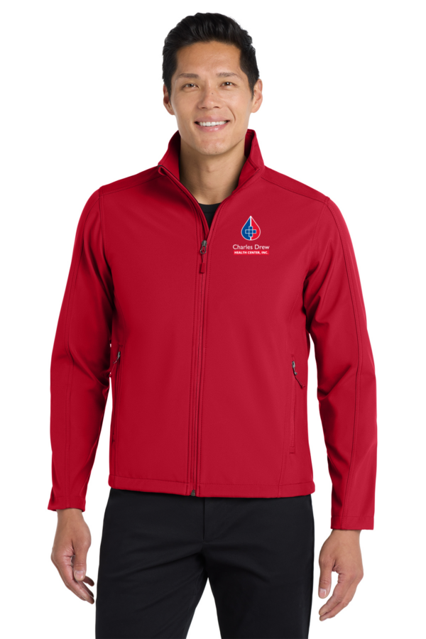 J317 Port Authority® Core Soft Shell Jacket shown in Rich Red.