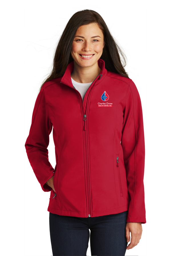 L317 Port Authority® Women's Core Soft Shell Jacket shown in color Rich Red.