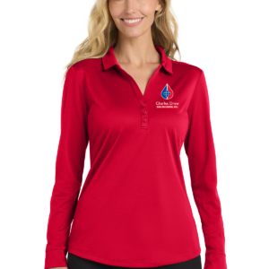 L540LS Port Authority ® Women's Silk Touch ™ Performance Long Sleeve Polo shown in Red.