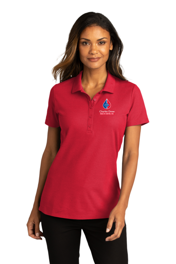 LK810 Port Authority® Women's SuperPro React™ Polo in color Rich Red.